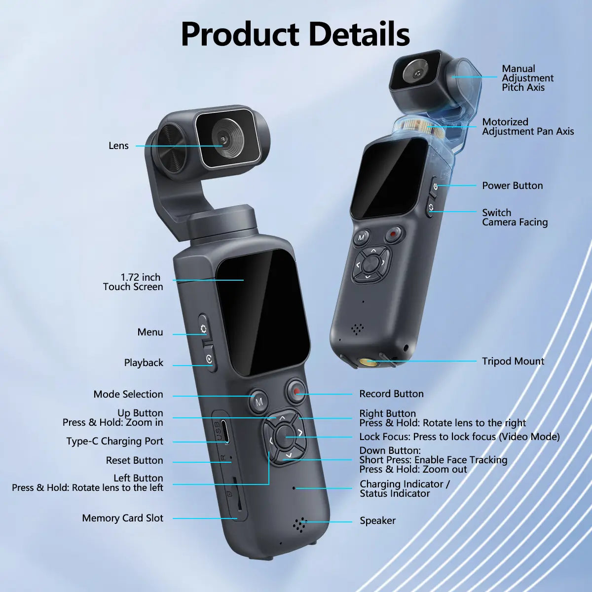 4K Pocket Vlogging Camera with FaceTracking